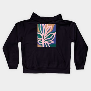 Abstract tropical leaves, Plant, Line art Kids Hoodie